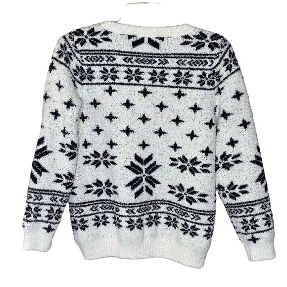 Barefoot Dreams Women's Fair Isle Crewneck Pullover Sweater Size M - Picture 2 of 6